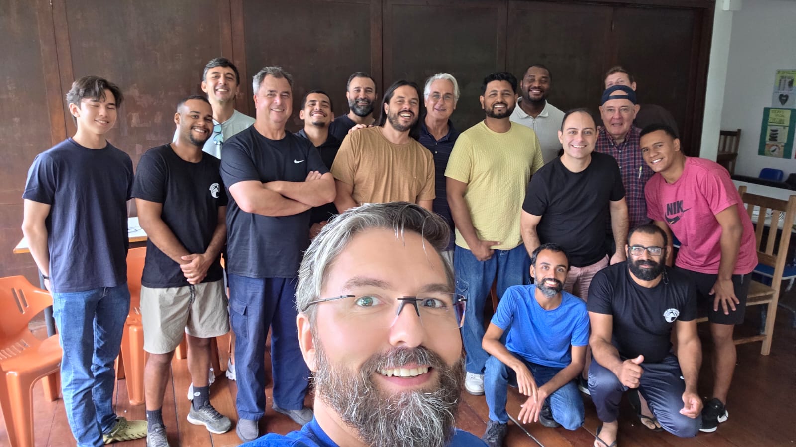 Pastor Rodrigo with men's fellowship group
